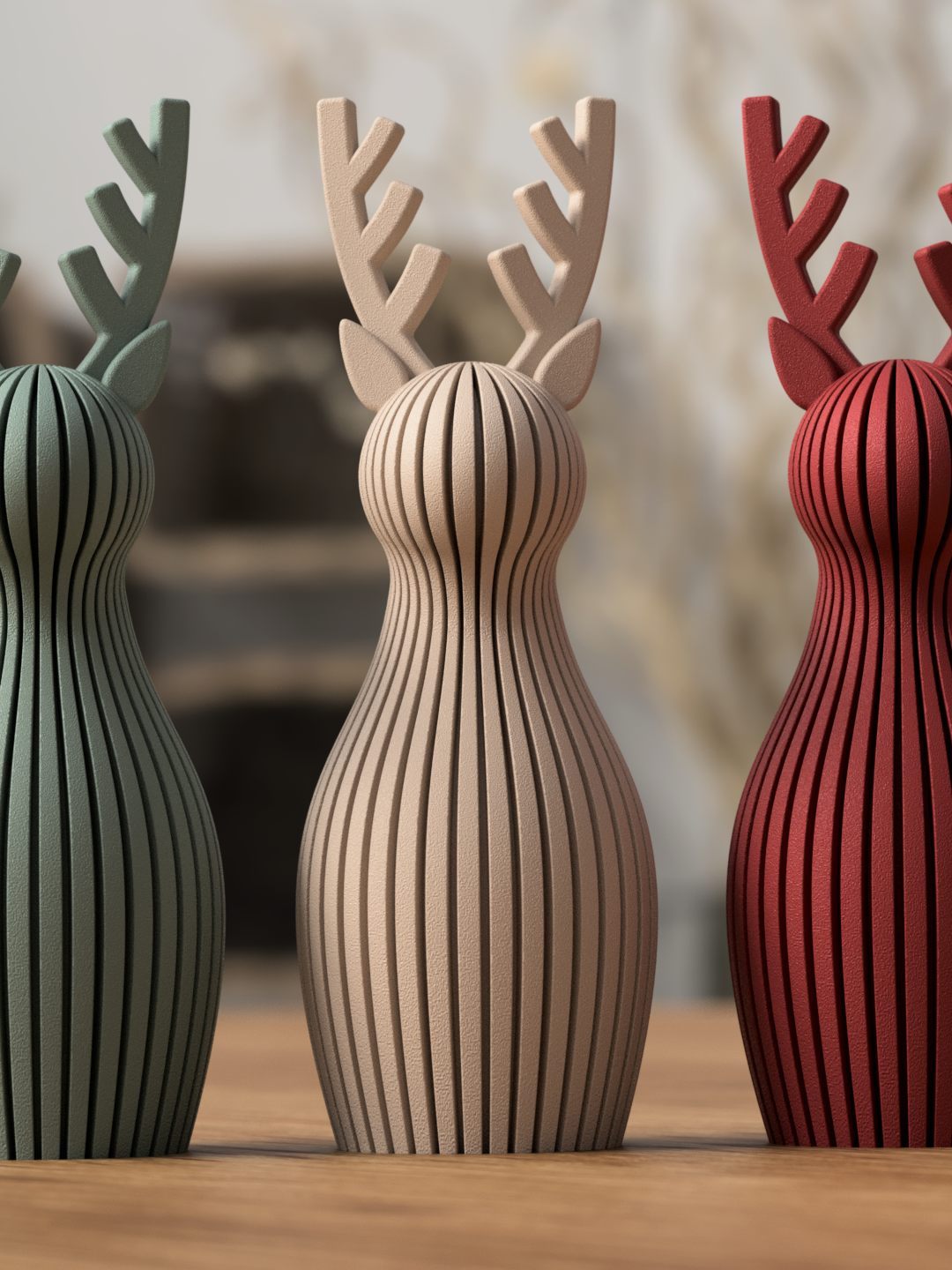 Japandi rendierdecoratie